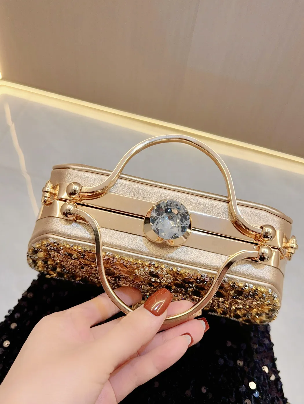 Shimmer Glitter Totes Handbags Evening Bags Women Formal Rhinestone Mini Clutch Shouler Bags Fashion Gorgeous Purses Handbag From 24 51 DHgate