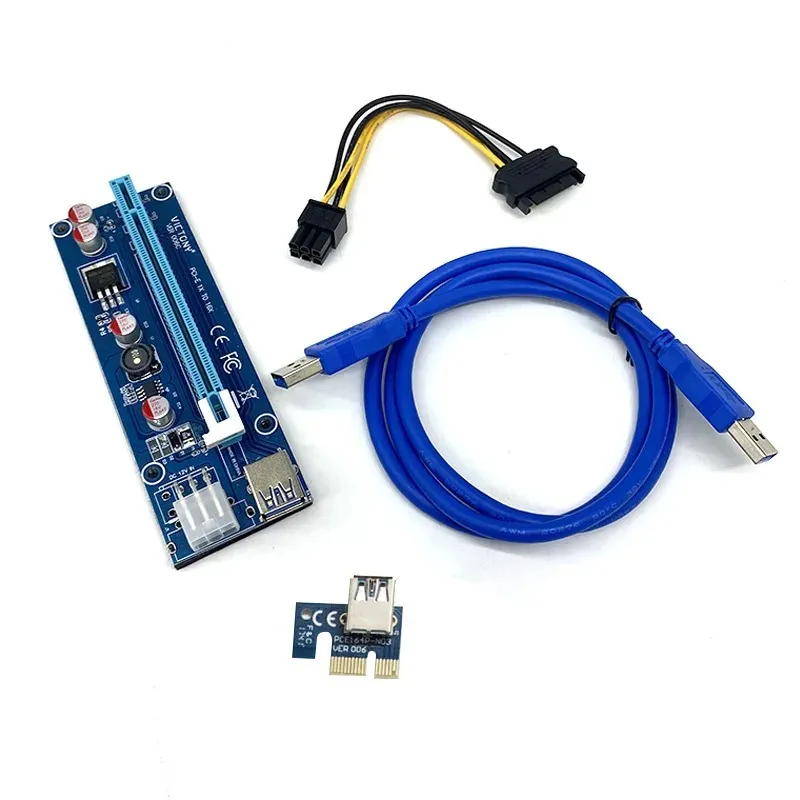 DHgate.com:PCI-E 1X to 16X Riser Card with 60CM USB 3.0 Cable and 