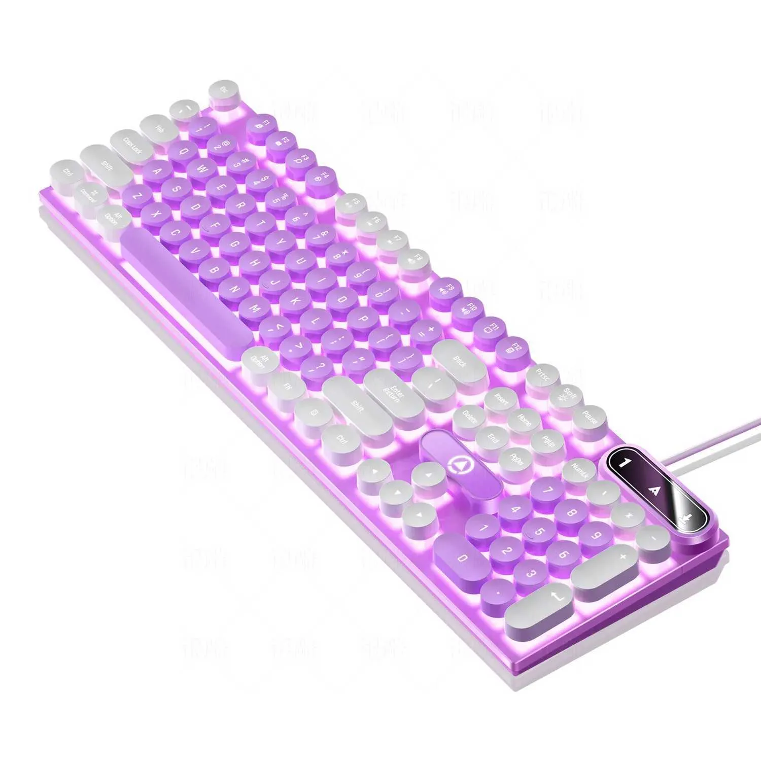 Keyboard Color Usb Luminous Esports Keyboard: USB Wired, Punk Color Blocking, 104 Keys ...