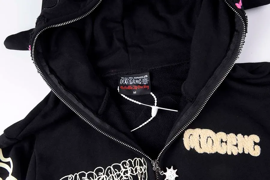 Glo Gang The Glory Mens Hoodie Black Oversized Fleece Sweatshirt