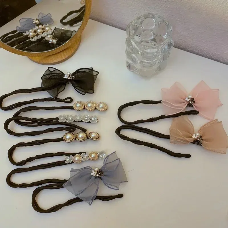 ヘアアクセサリー hanaco Elegant Chiffon Flower Bun Maker: Sweet Hairstyles