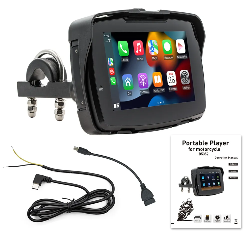 5-inch IPS-scherm voor motornavigatie (Touch screen), GPS-navigatie, 2024, Carplay, Android auto, IP67 waterdicht, dubbele Bluetooth kopen vanaf een prijs van 80