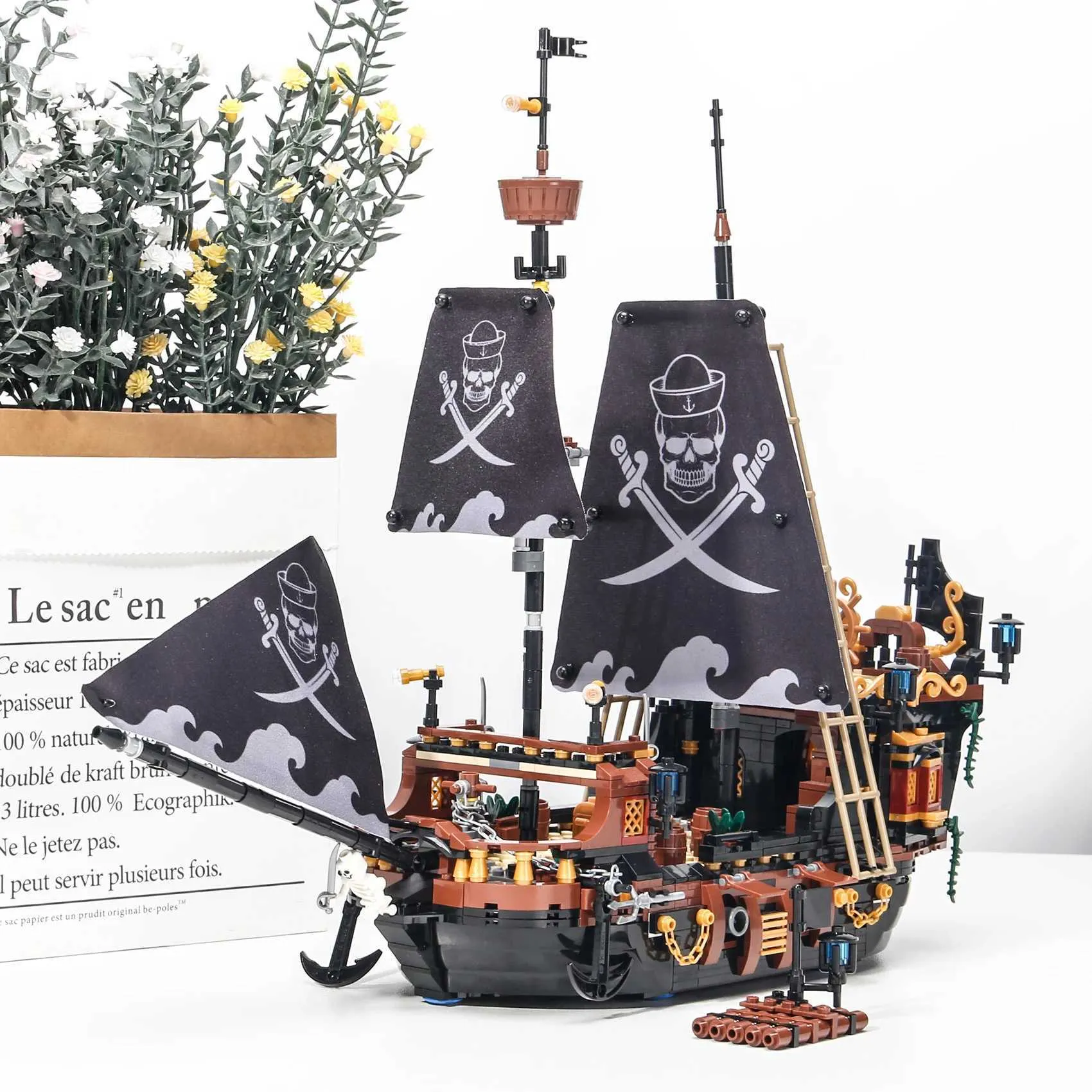 Creative Pirate Ship Building Blocks Kit DIY Boat Bricks for