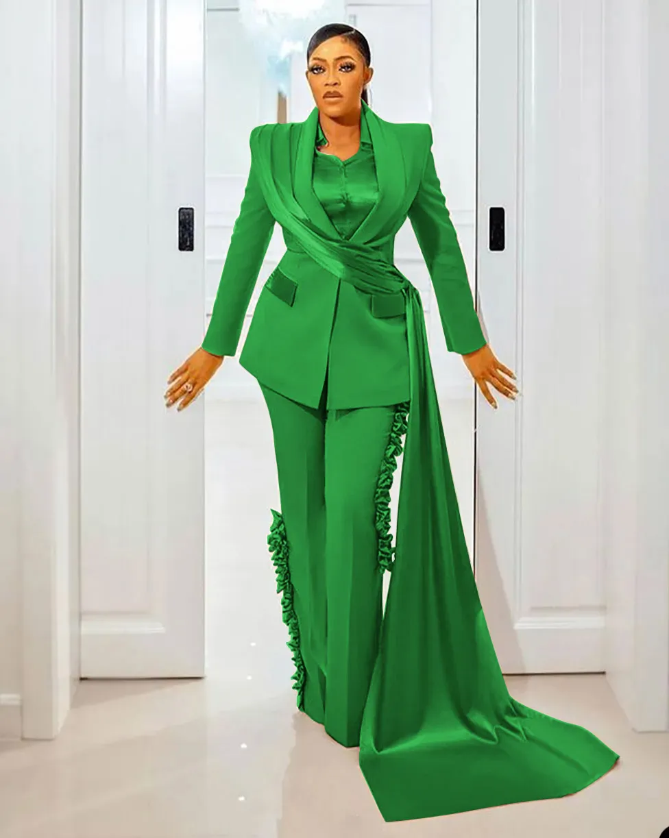 designer suits and dresses Formal Wear Pant Suits For Women Designer Ruffles... From Greatvip, $93.43