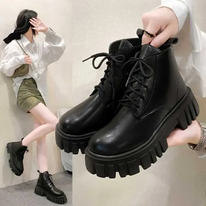 DHgate.com:Womens White Platform Ankle Boots - Punk Style