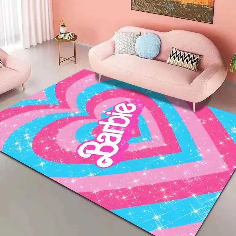 MINISO Barbie Carpet Living Room Decor Bedroom Kids Play Rug Non slip 10 Sizes