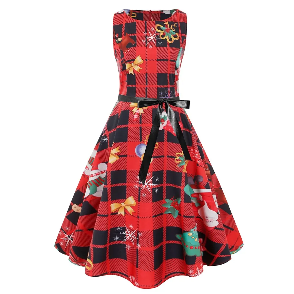 white christmas dresses Retro Stage Vintage Christmas Swing Dress
