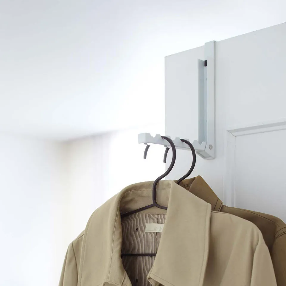 Foldable Over-the-Door Hooks, 2 Pack - Heavy Duty Space Saver For Towels, Coats & Robes - Perfect For Bedroom, Bathroom, Closet