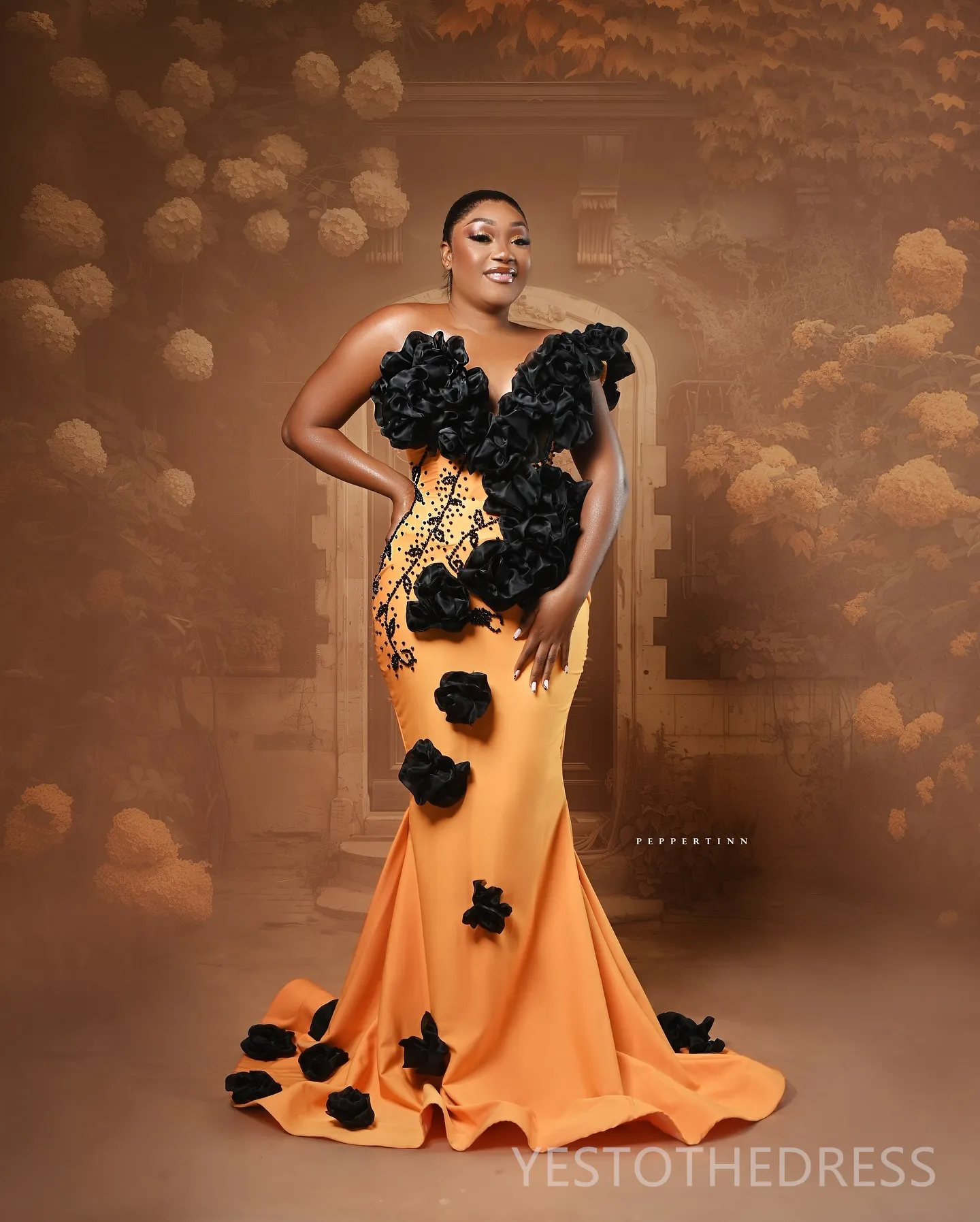 open lace back dress Final Sale Plus Size Off The Shoulder Frill Tiered Maxi Dress with Slit in Burnt Orange Tomato Red