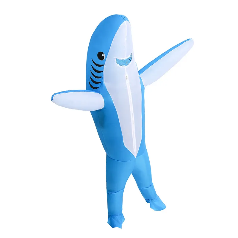 Inflatable Pink Shark Suit Party Prop Adults Blow Up Adult Shark Fancy ...