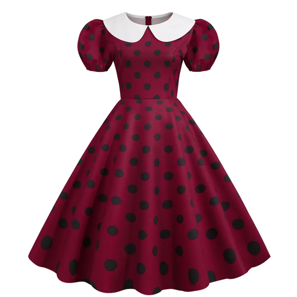 open lace back dress Red Polka Dots Halter Classis Style 1950S Dress – Jolly Vintage main image 0