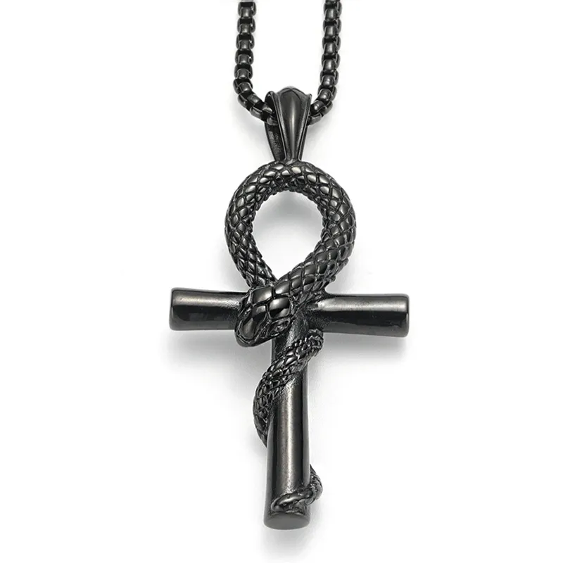 Gold Ankh Pendant: Stainless Steel Egyptian Cross Necklace