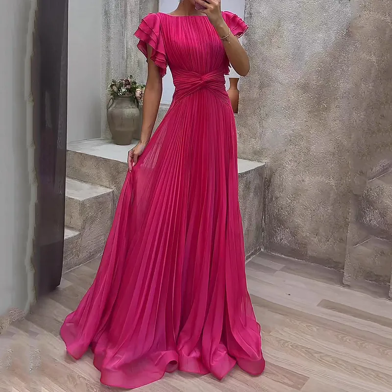 Amazon womens long dress summer 2024 polyester solid color loose A-line  skirt from Dhgate Ethnic Clothing - price 13.88