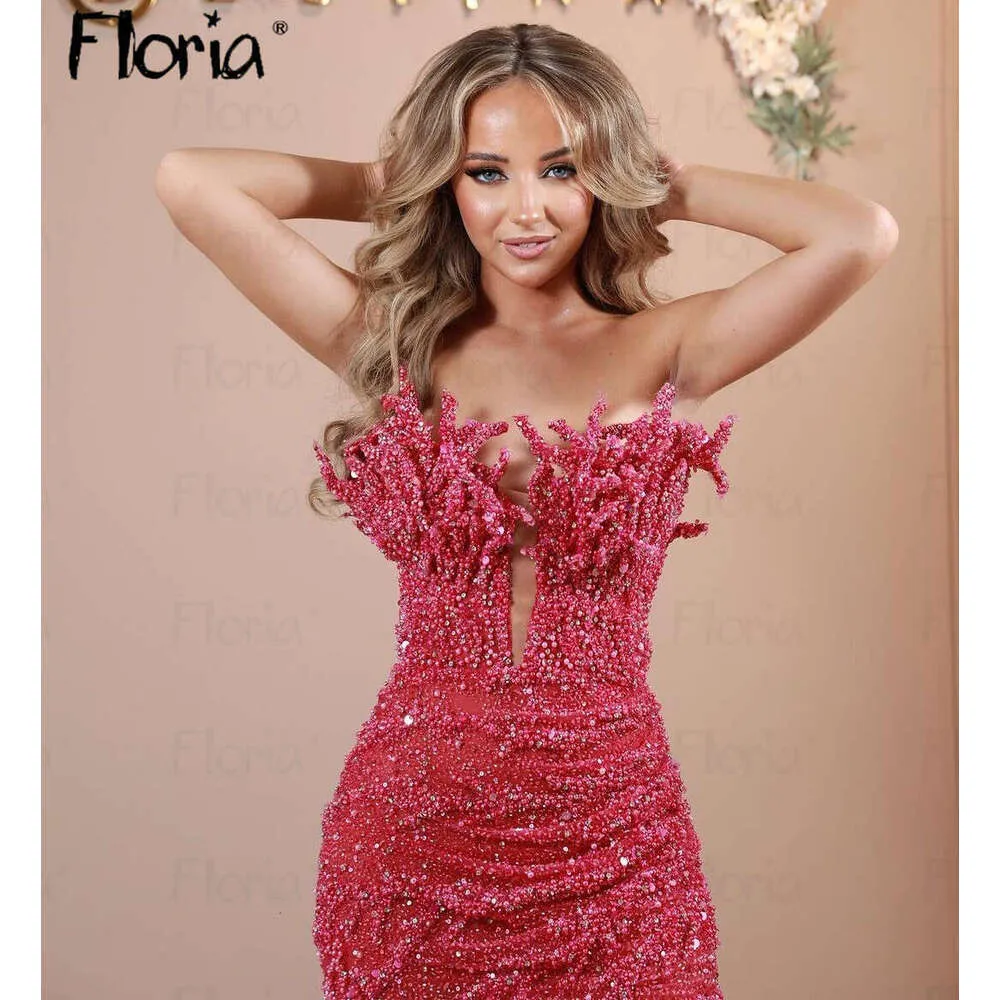 sachin and babi light blue dress Double Ruffle Strapless Dress in Hot Pink main image 1