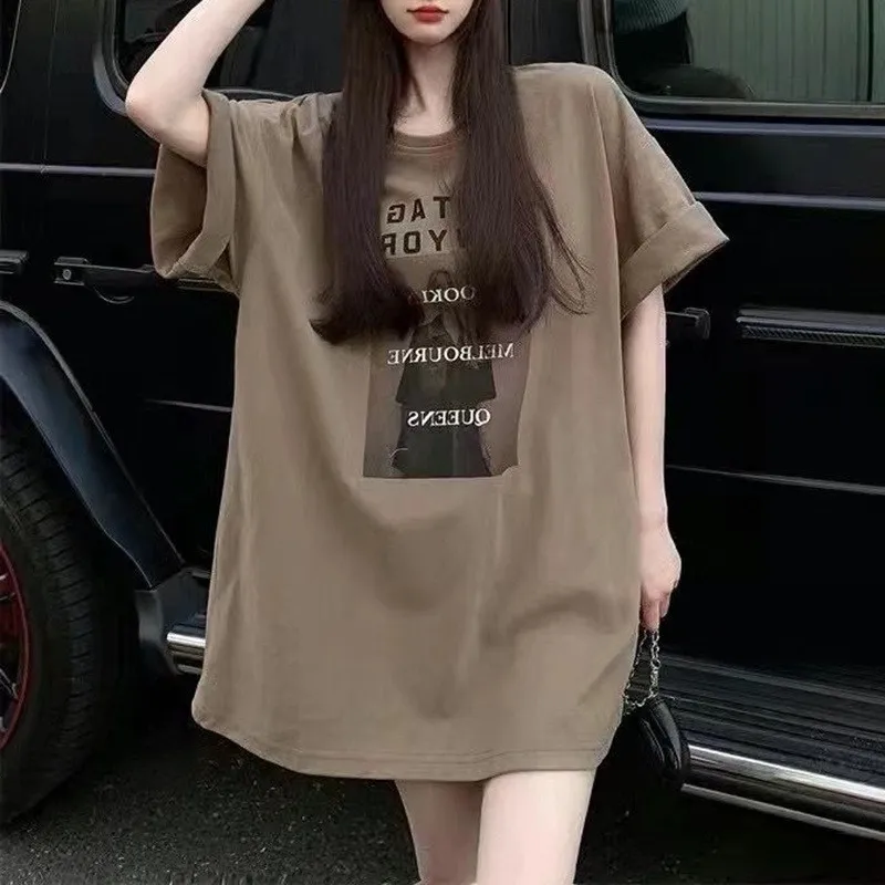 t shirt dress korean style Korean Style Girls' Irregular T-shirt Dress