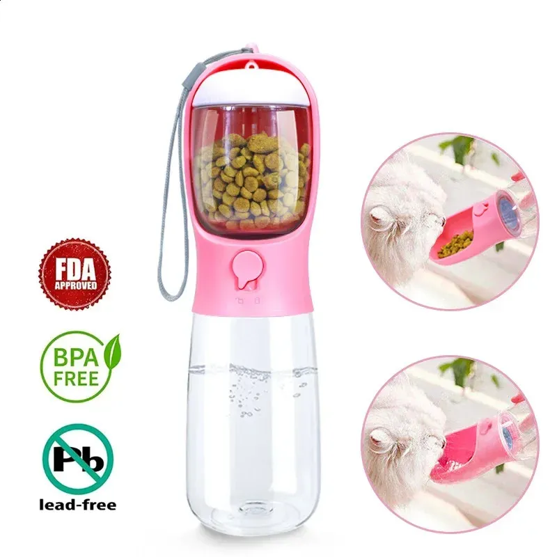 Portable Dog Cat Water Bottle With Storage Food And Water
