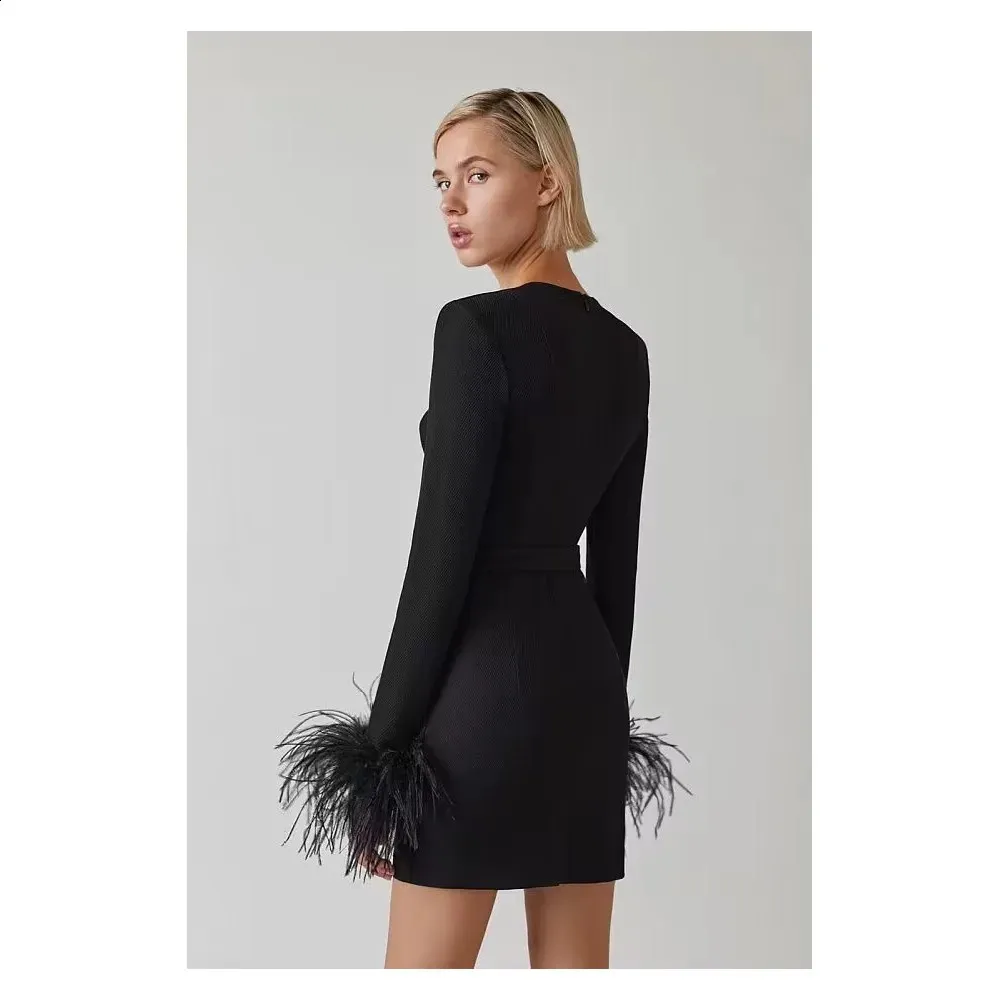 princess polly recycled black charvi mini dress Peaches Black Strapless Mini Dress With Volume Feather Hem – Club L London main image 0