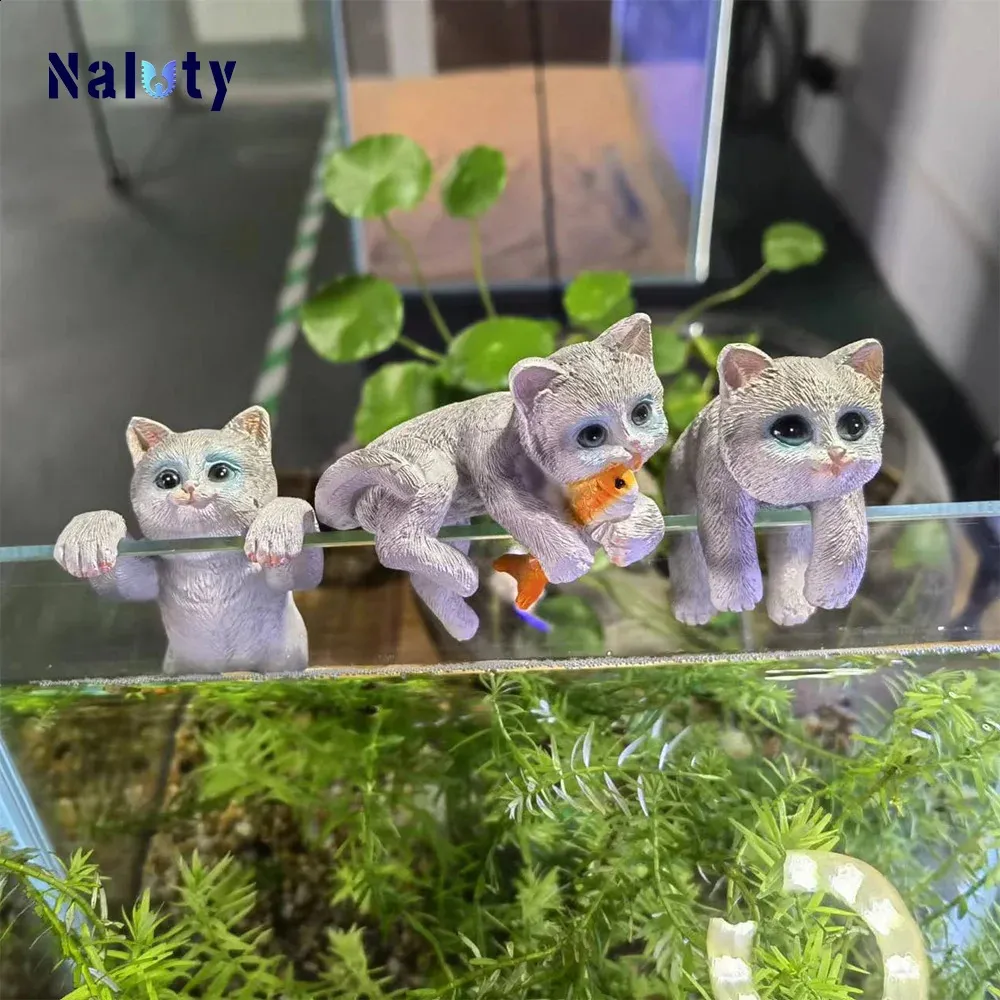 cute fish tank accessory set Aquarium Decorations Set, Decor with Artificial Plants and Resin Ornaments, Betta Fish Tank Accessories for Small Tanks, Soft Safe Plastic Plants with Hideout Cave Dcor(Ornaments #2) Beautiful Decorations AWXZOM Fish Tank Decorations (fish
