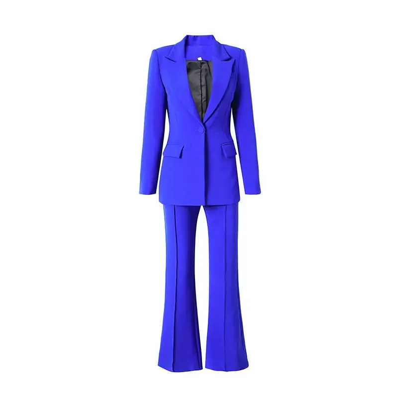 Custom-made Royal Blue fall wedding guest pantsuit Suit for Women - Perfect for Prom, Evening Guests, and Formal Wear - 2 Piece Dress Custom-made Royal Blue fall wedding guest pantsuit Suit for Women - Perfect for Prom, Evening Guests, and Formal Wear - 2 Piece Dress