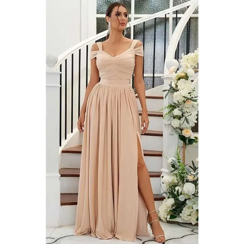 sachin and babi light blue dress Sky Blue Chiffon Empire Waist Bridesmaid Dress – Bestydress main image 1