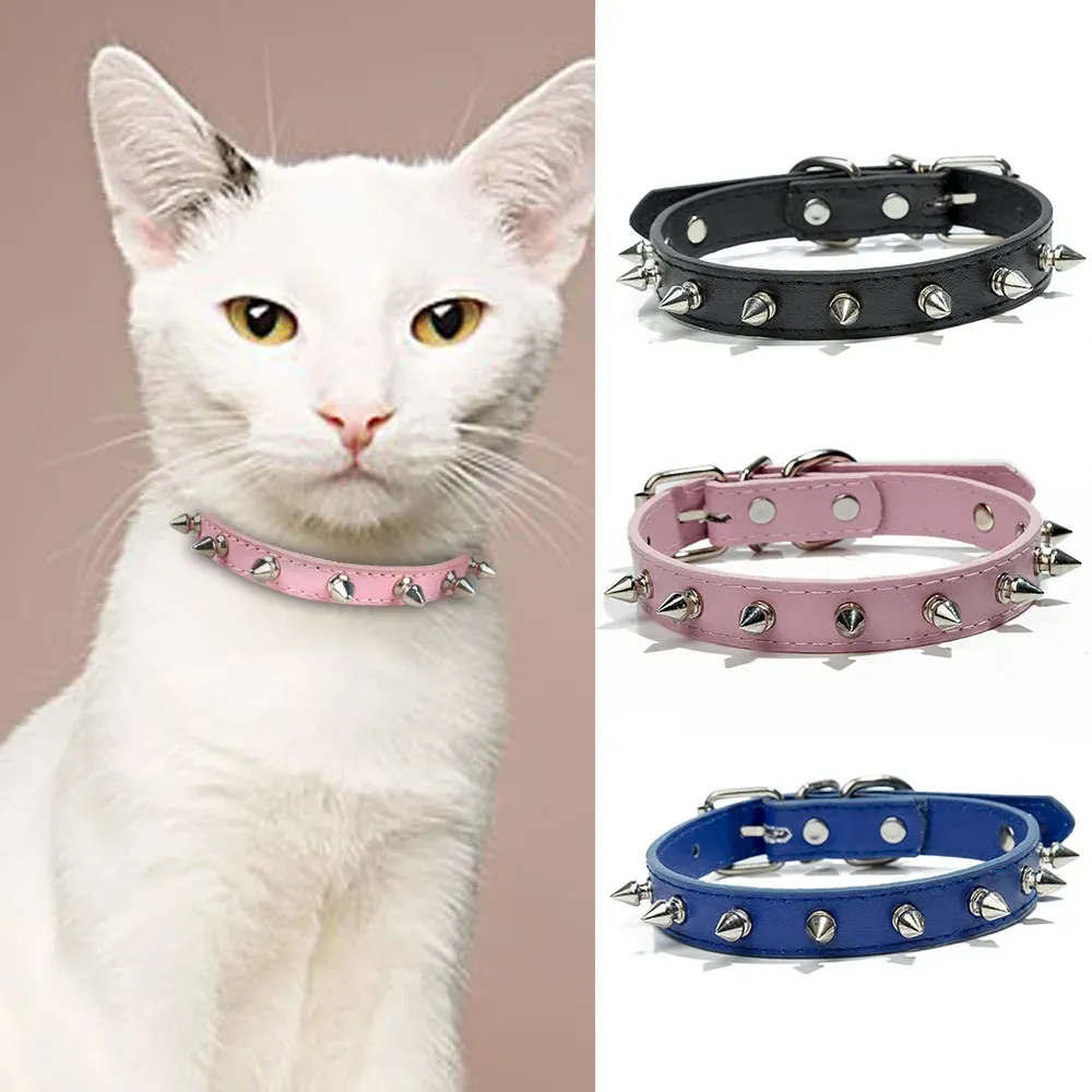 Save Big on Bulk Puppy Cat Collar Small Dog Leather Studded Cat Collar  Pet Jewelry Leather Dog Collar Spiked Puppy Pet Necklace Best Deals on