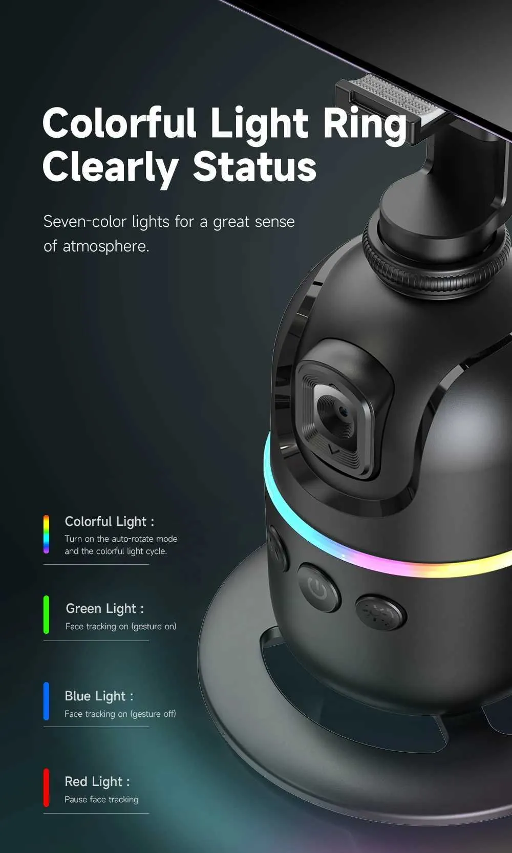 AI Tracking Gimbal Stabilizer Smartphone/CameraDesktop Cell Phone Holder360Rotation Selfie Stick Tripod For Video Photo_voghion.com