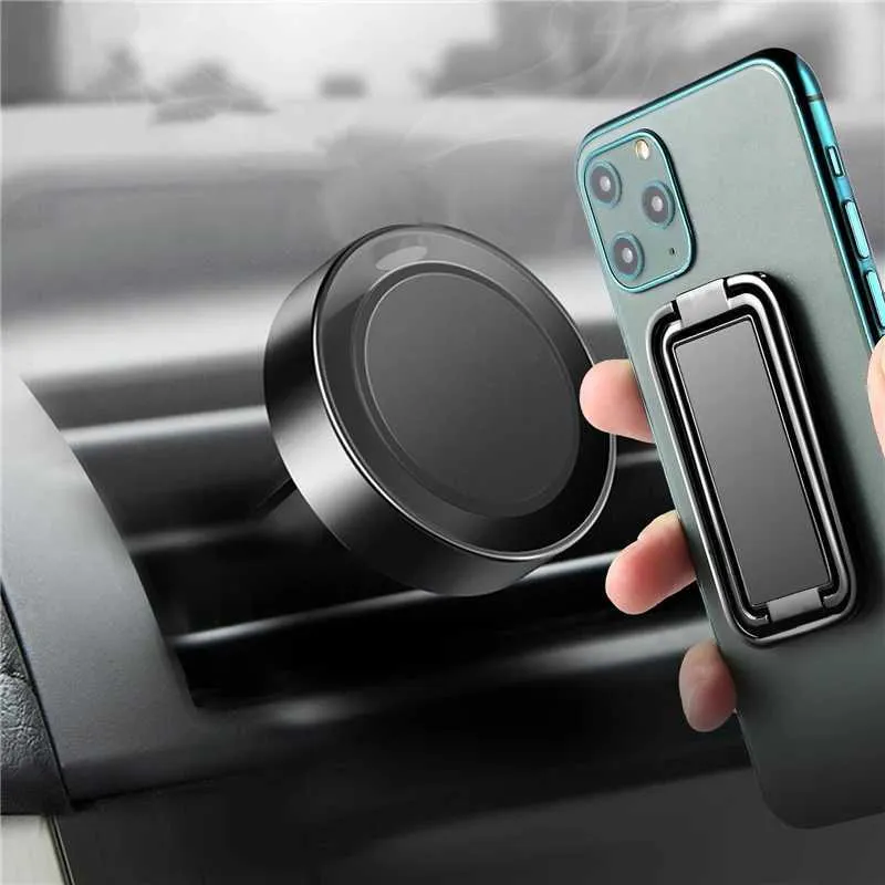 Supporto da tavolo retrattile con fibbia ad anello pieghevole, supporto magnetico in metallo per auto, supporto per telefono cellulare M240725_voghion.com