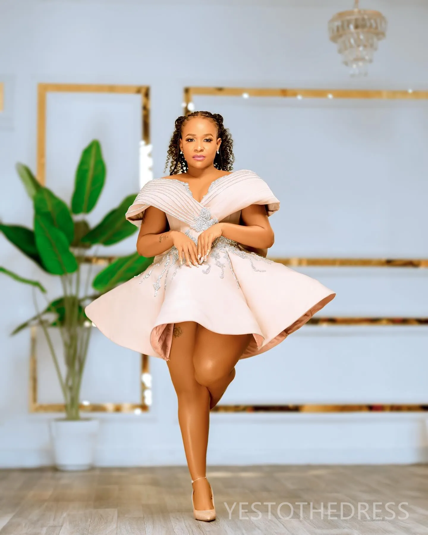 Plus Size Aso Ebi Cocktail Pink Sparkly Prom Dress Appliqued Lace Beaded Rhinestones Perfect For Special Occasions 2022 Collection C186 From Yestothedress 165.77 DHgate.Com