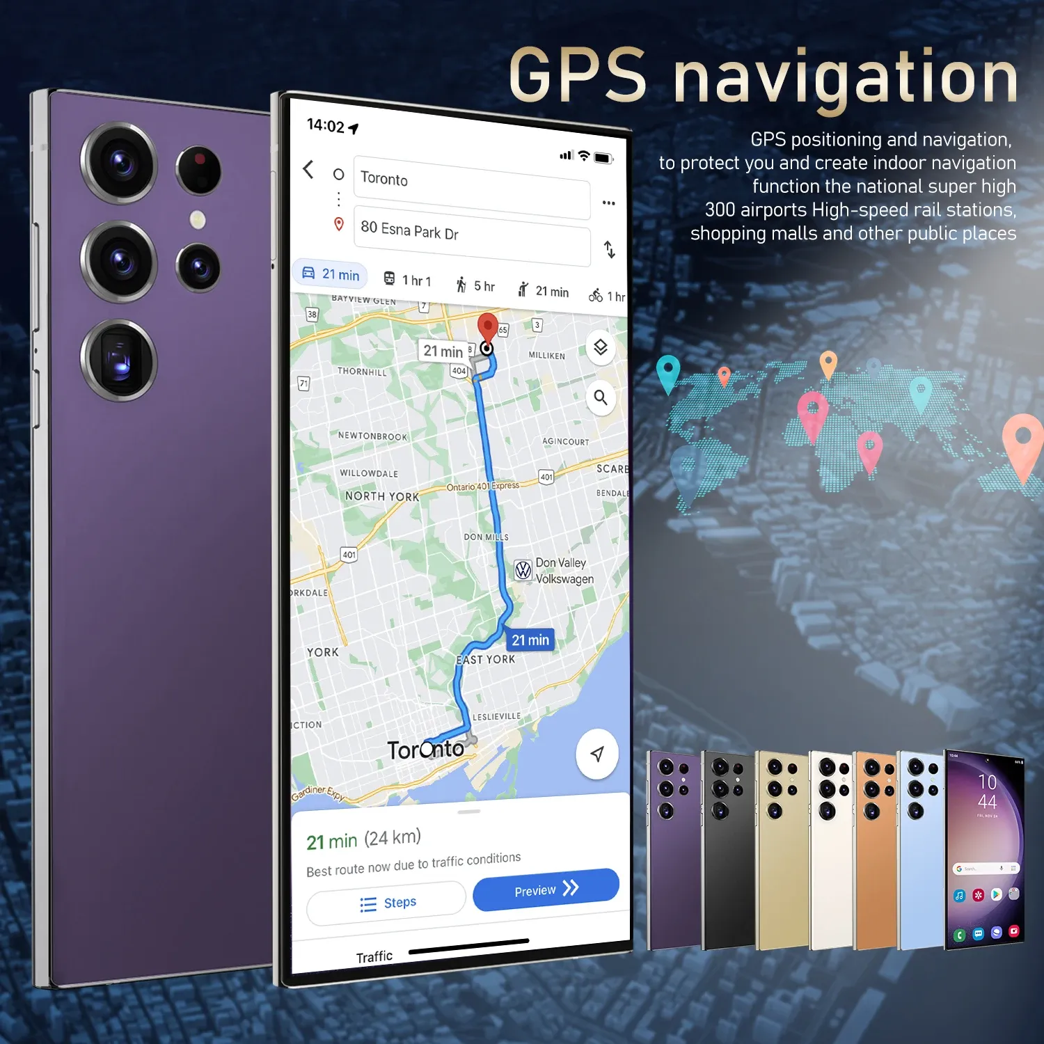 Large Screen Mobile Android Large Screen 4G/5G Smartphone, 7.3 Inch Display, High Capacity, Global ...