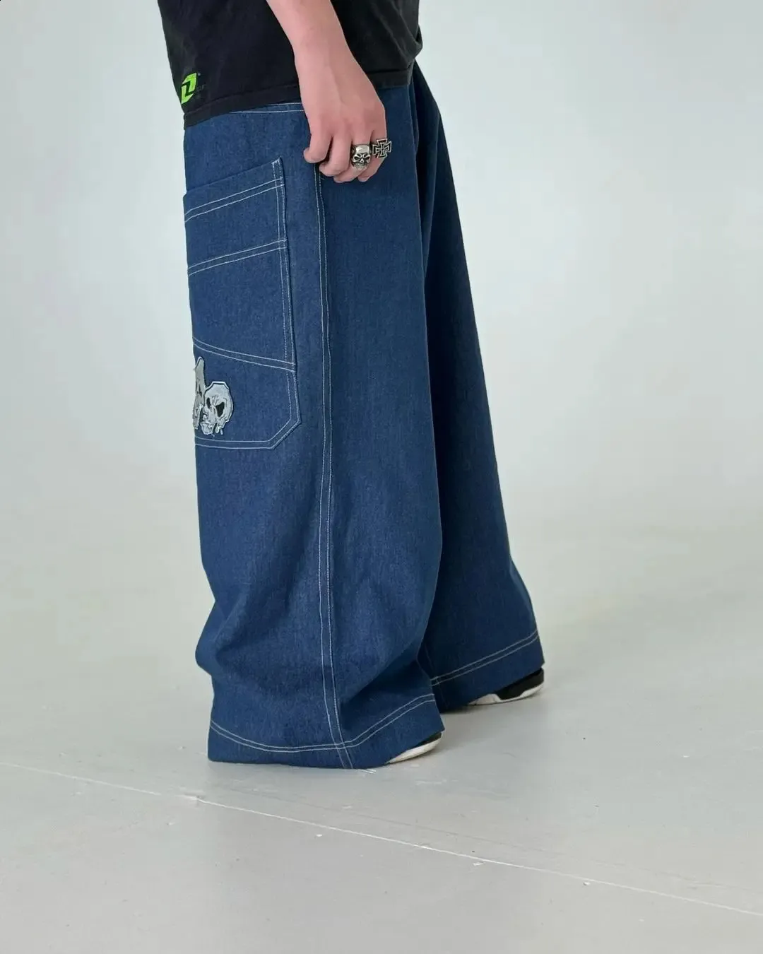 sudo wide denim jc「back print」#5120 L.L.Bean 207 Vintage Stretch Twill Denim High Rise Wide Leg