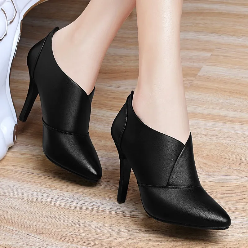 Save Big on Bulk Women's Winter Boots With Heels Elegant Pointed Toe High  Heel Boots: Winter Dress Shoes For Women, Sleek Faux Leather Ankle Boots In 