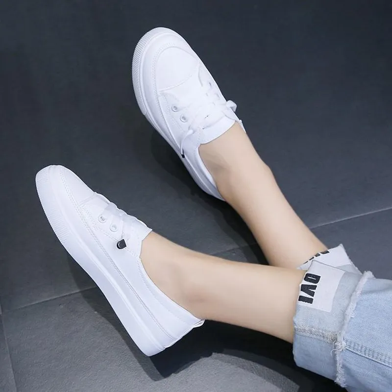 Save Big on Bulk Womens White Leather Slip On Sneakers Classic Womens White  Patent Leather Shoes Ladies' Casual Slip On Sneakers, Lightweight For