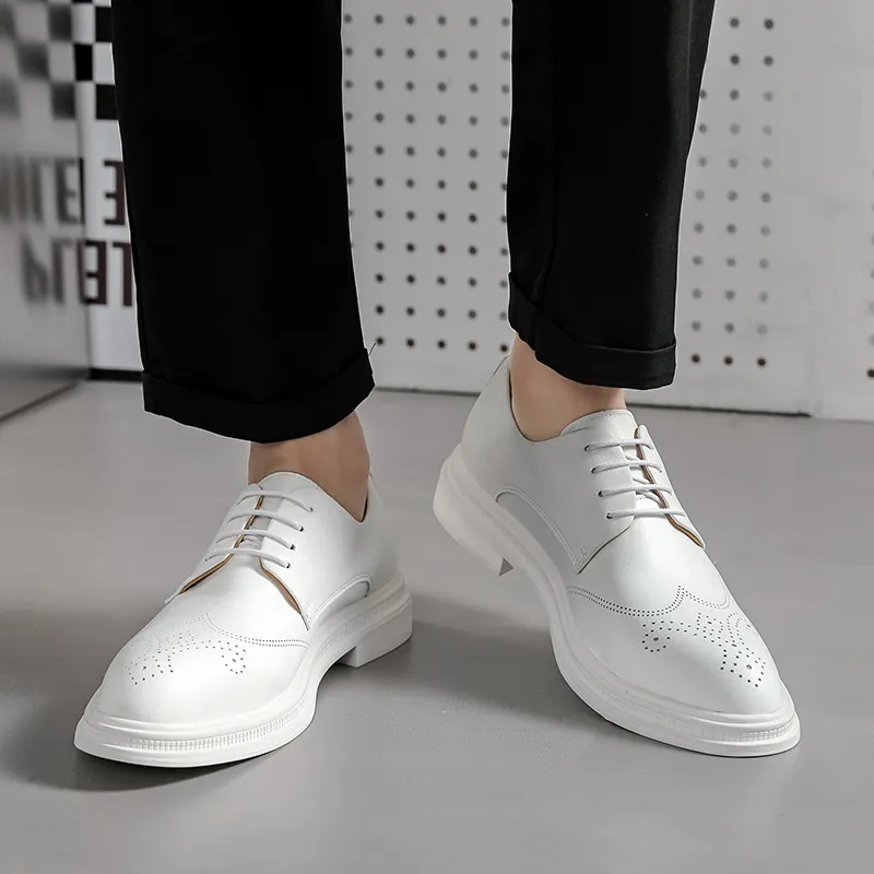 white casual dress shoes Santiago - Suede White Sole The versatile white shade complements coastal celebrations Mens White Oxfords Retro Mens
