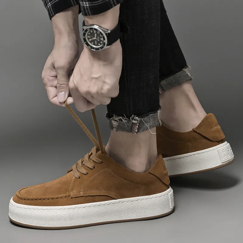 Men s Suede Leather Lace Up Dress Shoes Luxury Derby Footwear for Casual or Formal Occasions