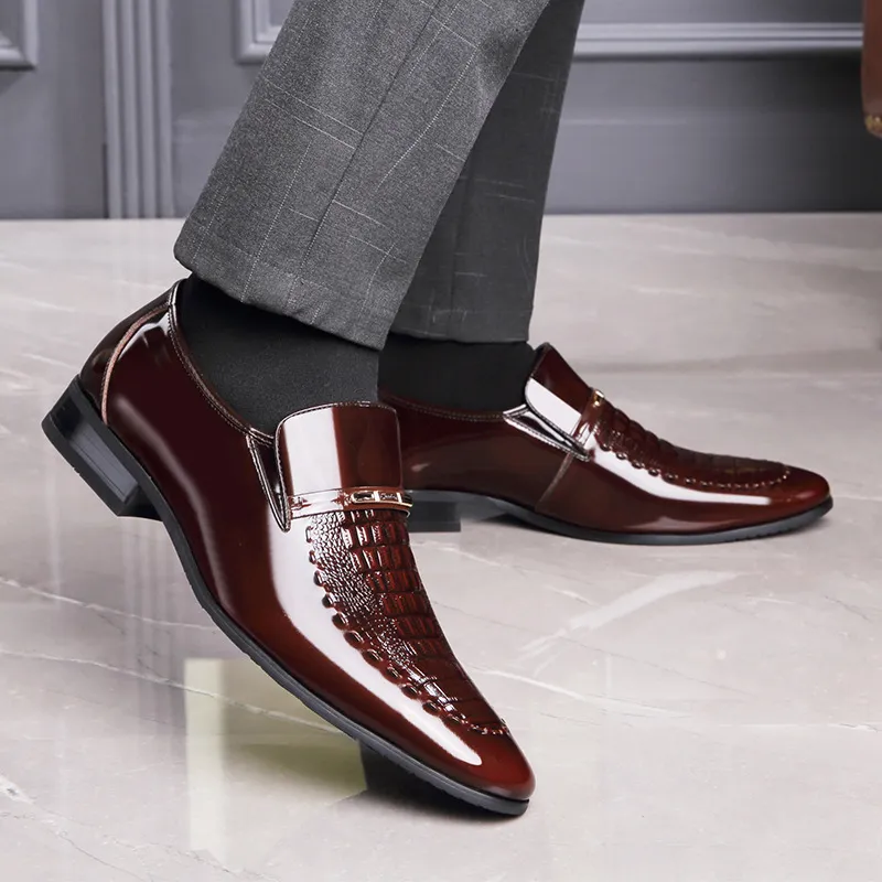 Wholesale Mens Patent Leather Dress Shoes Pointed Toe Slip On... At Only  $57.66 | DHgate.Com