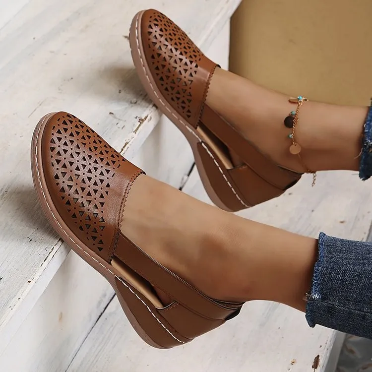 Comfortable Slip On Leather Mules, Nude Pink Closed Toe Mules, Lightweight Mules Sandals, Ladies Evening Shoes
