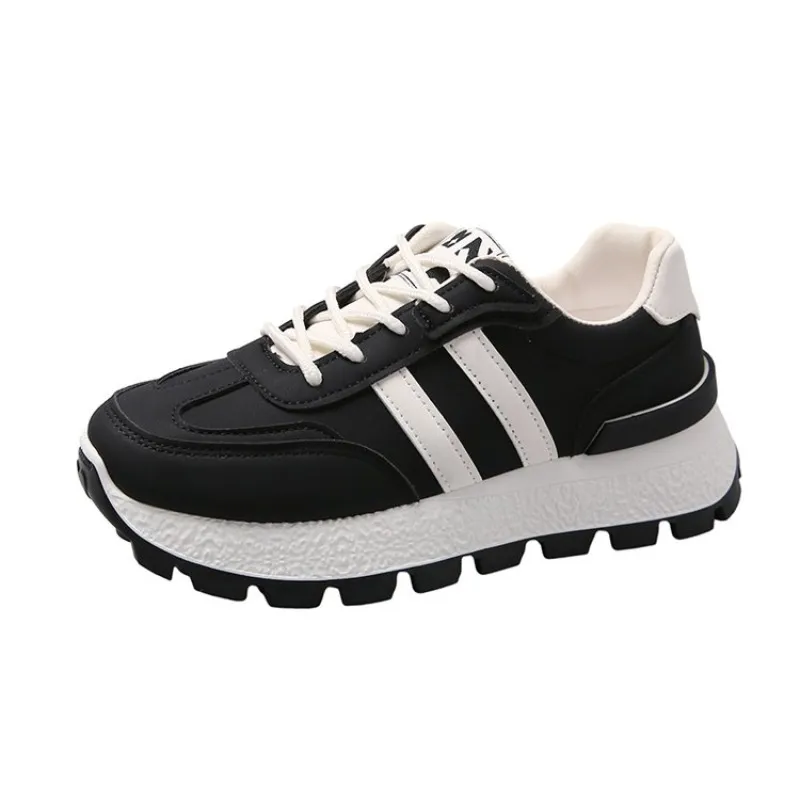 Black Low-Top Sneakers with White Stripe Women main image 4