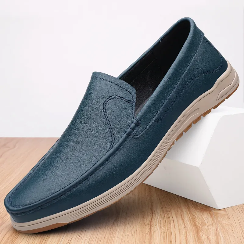 Minimalist Leather Slip On Dress Shoes For Men | DHgate display picture 2