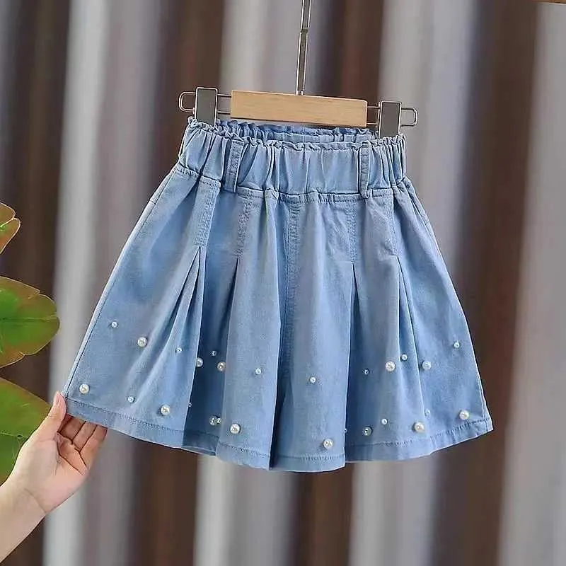 Save Big on Bulk White Denim Shorts Girls Kids Girls Denim Pearl Shorts  Summer Fashion Half Skirt Pleated, 12 Years, Toddler Clothing Best  Deals