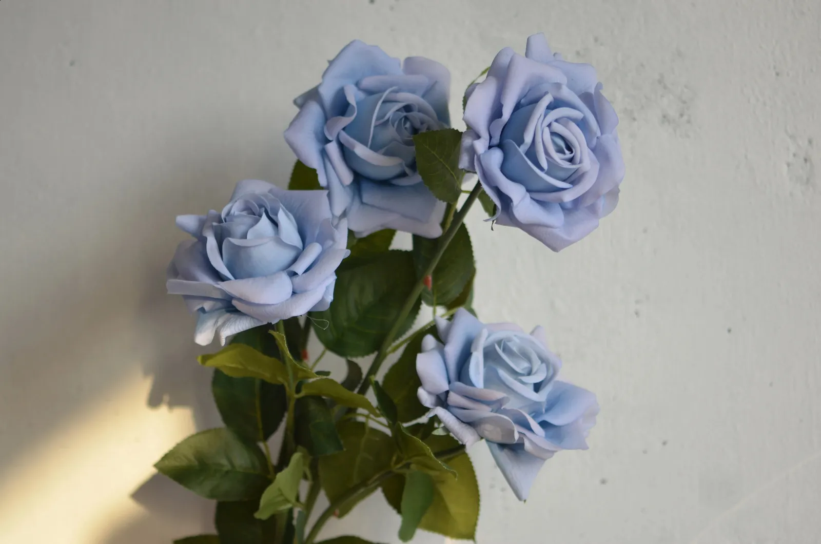 High Quality Real Touch Pale Dusty Blue Faux Roses Perfect For DIY Blue ...