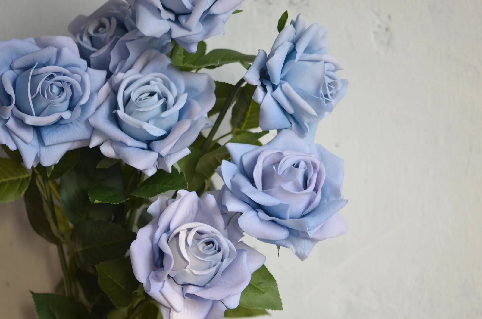 High Quality Real Touch Pale Dusty Blue Faux Roses Perfect For DIY Blue ...