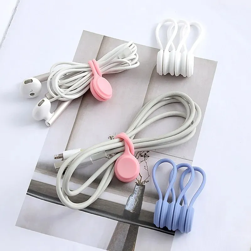 Creative Silicone Magnet Headset Data Organization Clips Cord Mobile Phone Winding Hub Suitable for Home Office