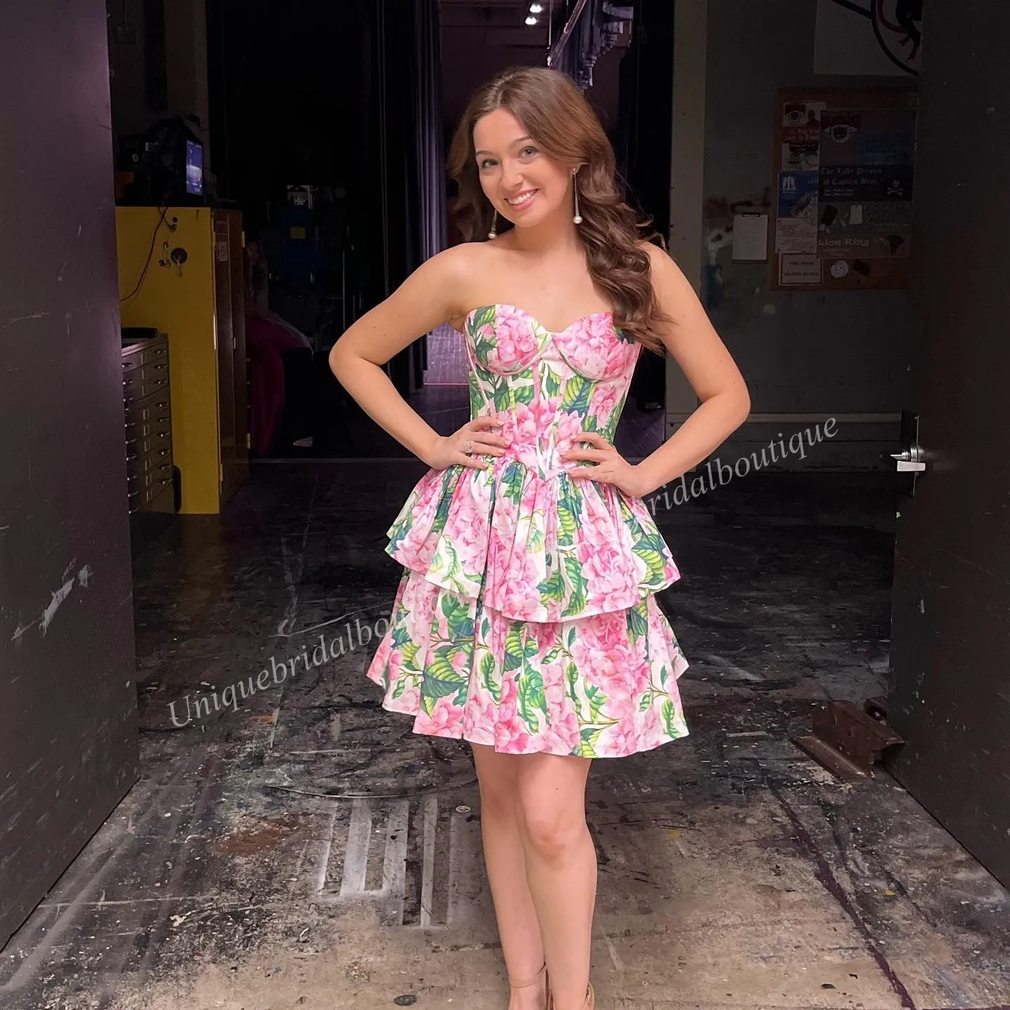 Print Floral Cocktail Party Dress 2 Layer Designer... From  Uniquebridalboutique, $92.69