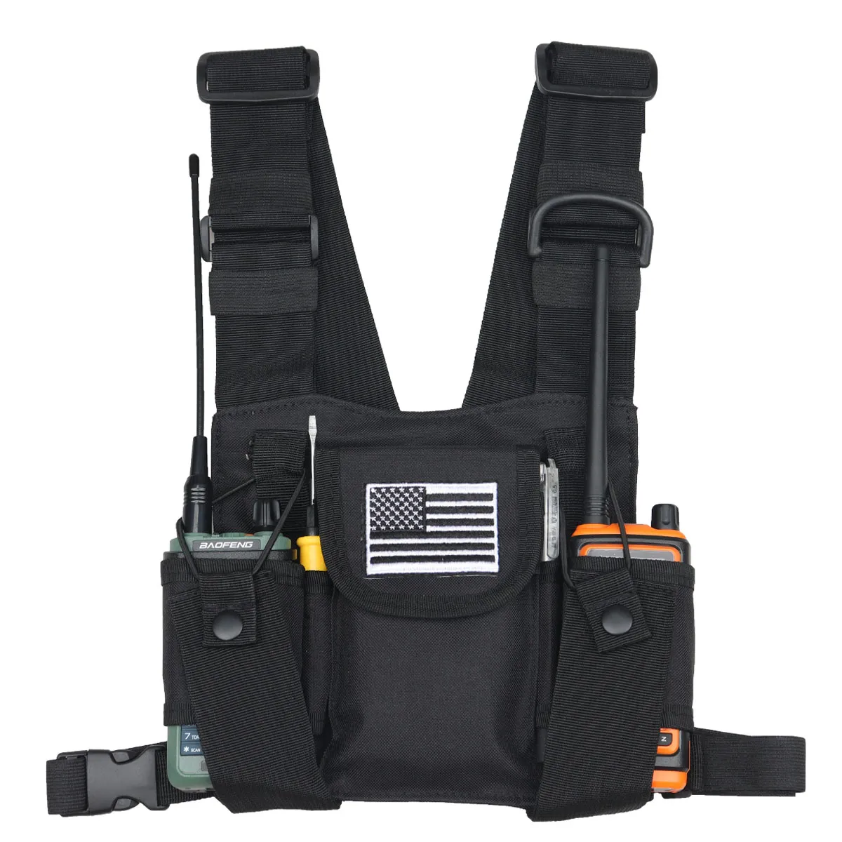 Radios Pocket Radio Chest Harness Chest Front Pack Pouch Holster Vest Rig Carry Case For 2 Way Radio Walkie Talkie For Uv 5r I.131677605