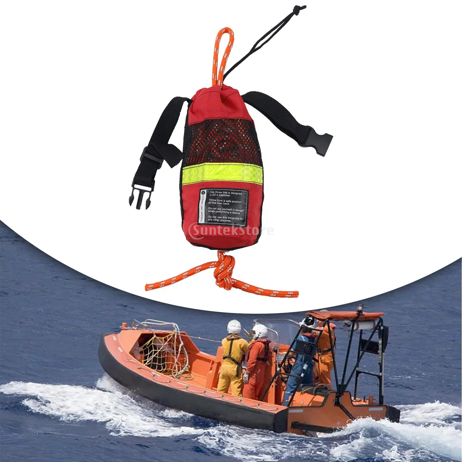 High Visibility Floating Rescue Throw Rope Durable Polypropylene Water ...