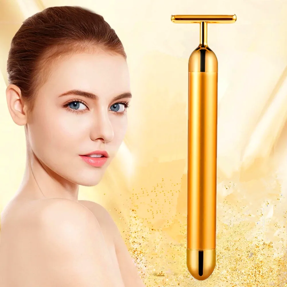 24K Gold Roller Vibrating Facial Massager Slimming Face Tool Metal Beauty  Instrument 5.9 in  1.6 in from Dhgate Face Care Devices - price 14.35