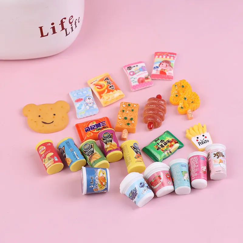 3pc Miniature Food Set In Glass Bottles - Dollhouse Miniature Cookies & Cake Collection