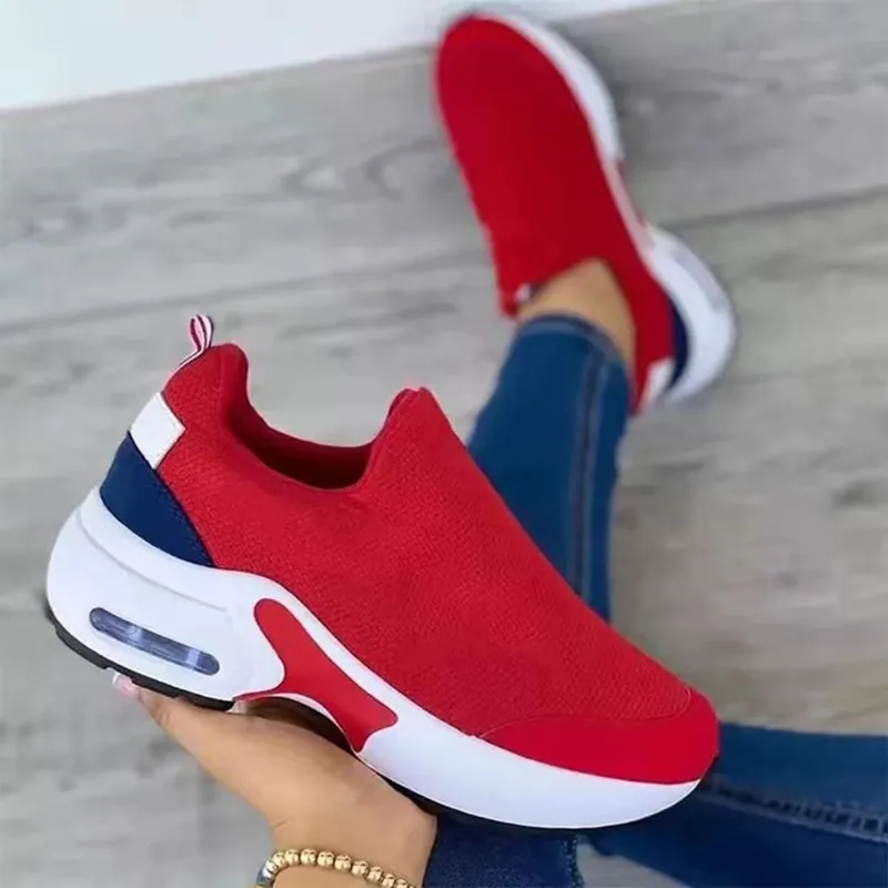 Sneakers Estivi Piattaforma Scarpe Sportive Leggere Da Donna Scarpe Da Tennis Casual Piu Scarpe A Maglia Da Maglia Slip Su Scarpe Femminili Da 15 29 DHgate