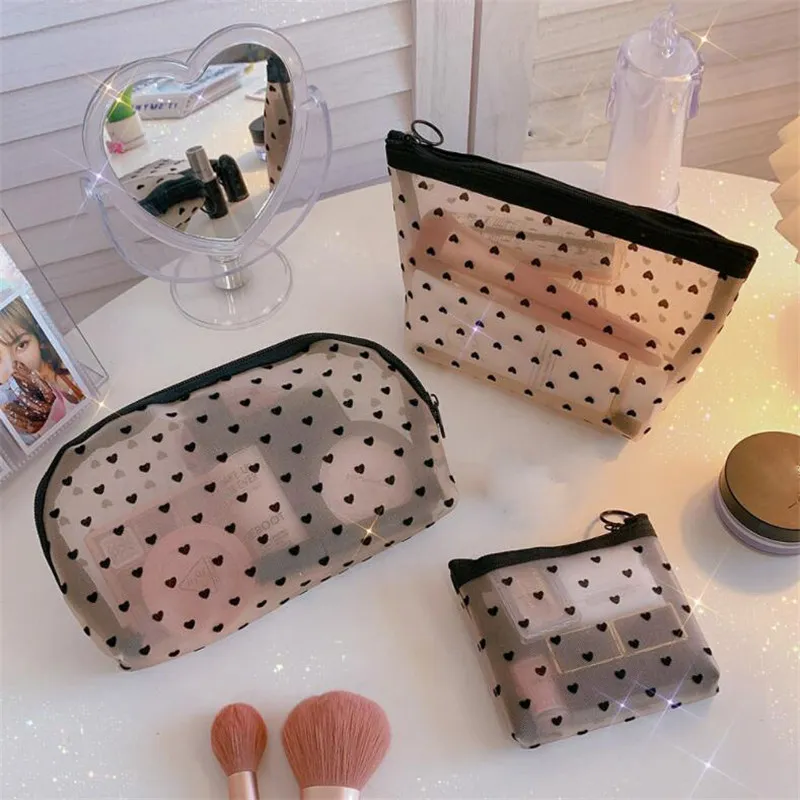 Mesh cosmetic bags sale