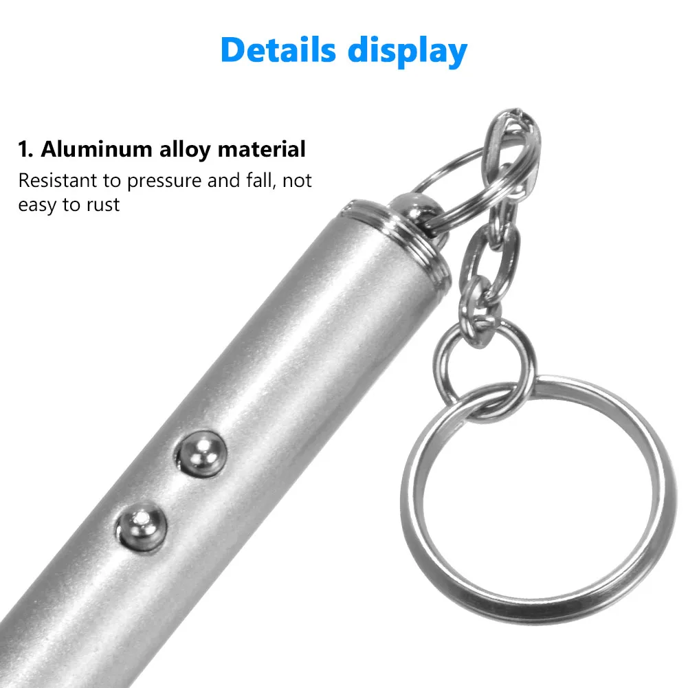 wholesale Red Laser Pointer Pen with Keychain Interactive Cat Dog Toy 5 Pack